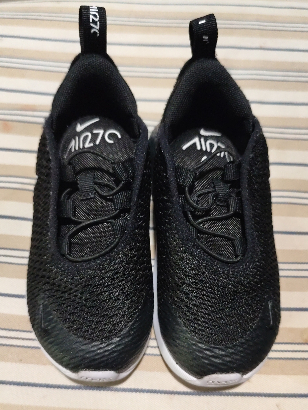 Nike Black Mesh Athletic Slip-On Sneakers with White Soles